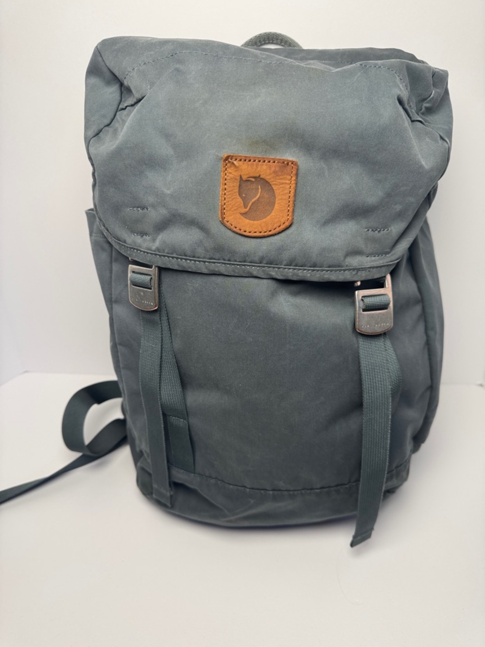 FJALLRAVEN Greenland Top Lightweight Commute Hiking Blue Green Canvas Backpack